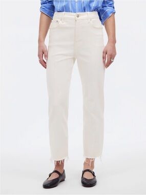 Madewell ‘90s Straight Crop White Denim Jeans Size 29